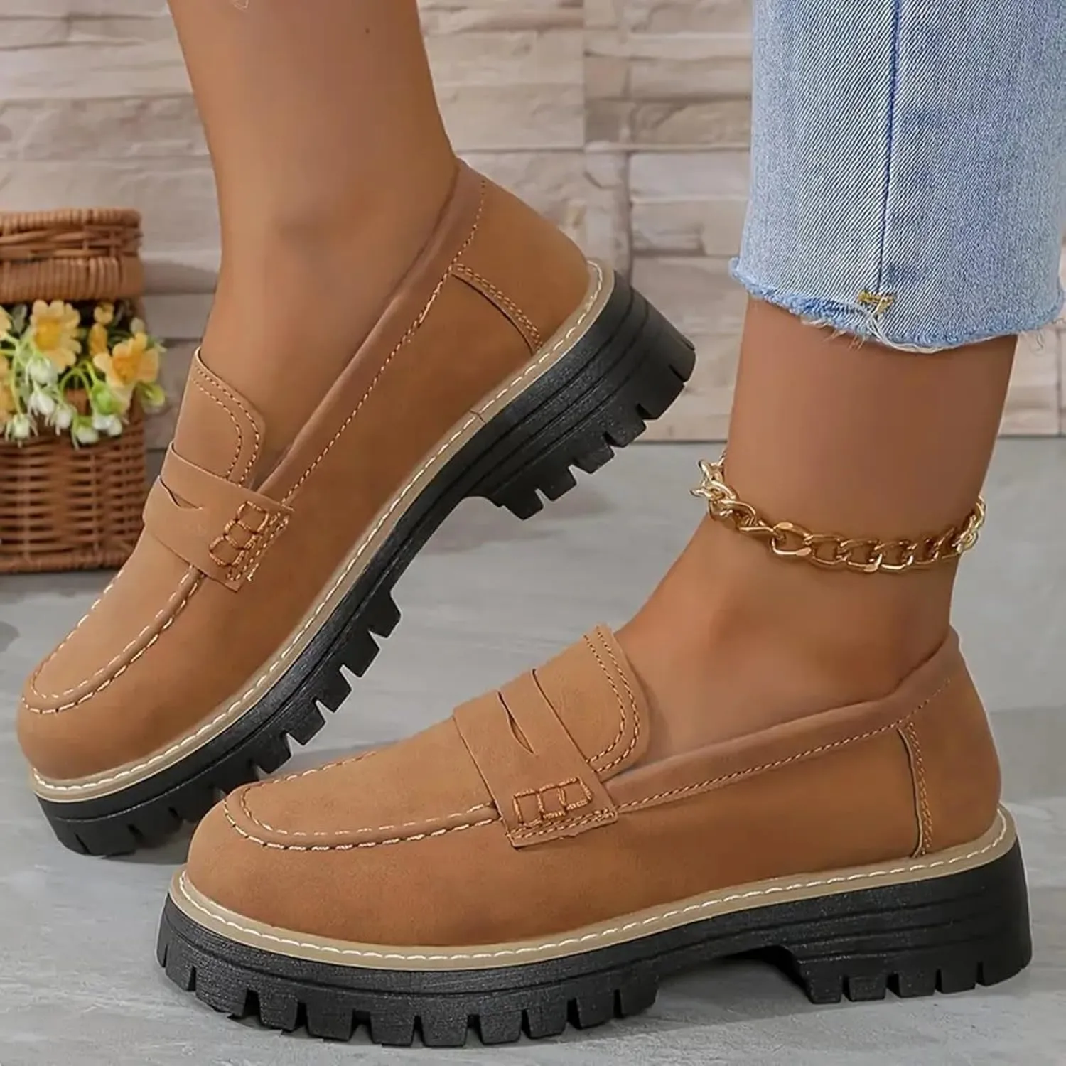 Orthoture Womens Shoes Orthoture Orthopedic Platform Loafers Womens Loafers Comfortable Slip on Comfort Casual Fashion