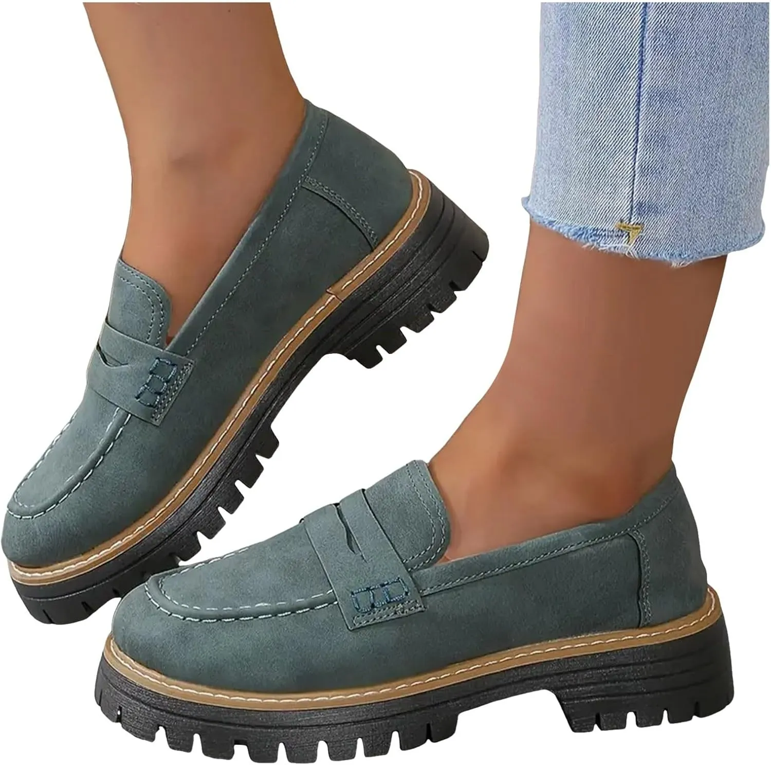 Orthoture Womens Shoes Orthoture Orthopedic Platform Loafers Womens Loafers Comfortable Slip on Comfort Casual Fashion