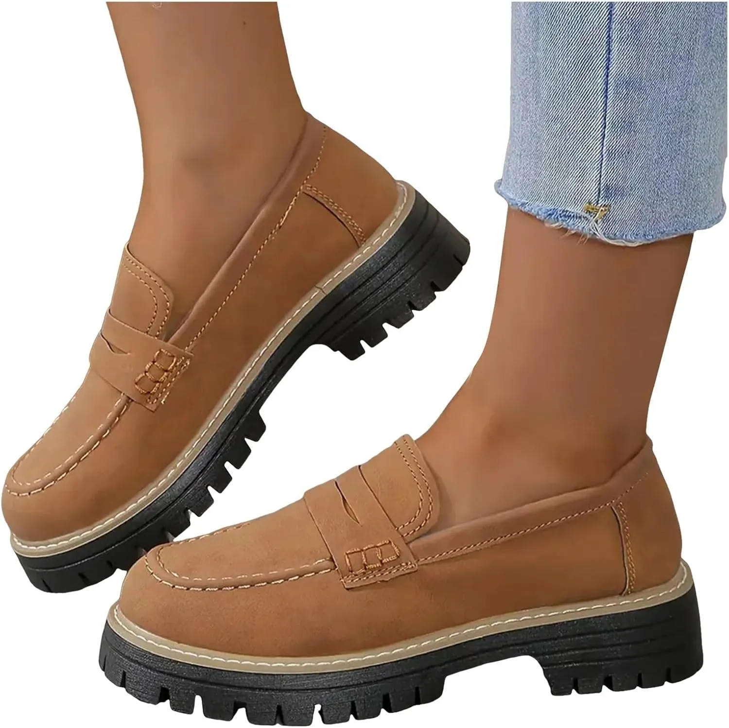Orthoture Womens Shoes Orthoture Orthopedic Platform Loafers Womens Loafers Comfortable Slip on Comfort Casual Fashion