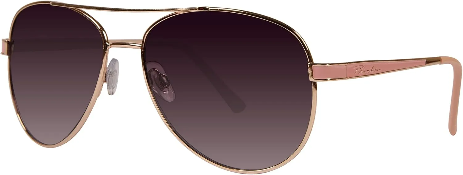 Piranha Sophia Aviator Sunglasses for Women with Pink Temple and Purple Gradient Lens