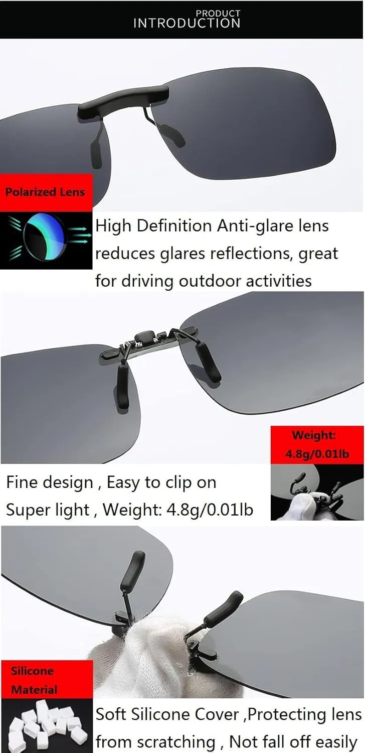 Polarized Clip Sunglasses for Prescription Eyeglasses-Clip on Sunglasses