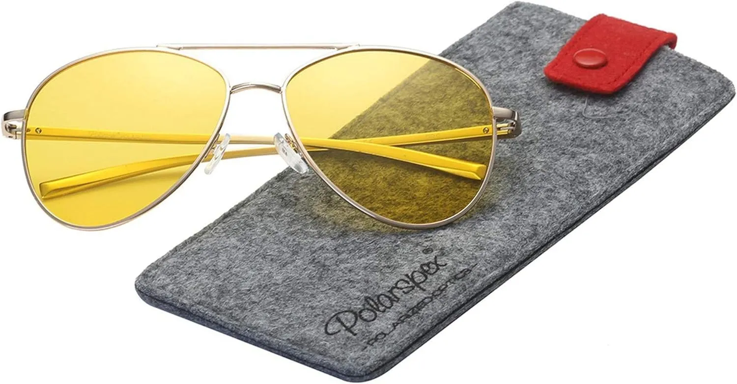 PolarSpex Aviator Sunglasses for Women & Men - Polarized Night Diving Men's Sunglasses - Aluminum Frame Mavericks Sunglasses