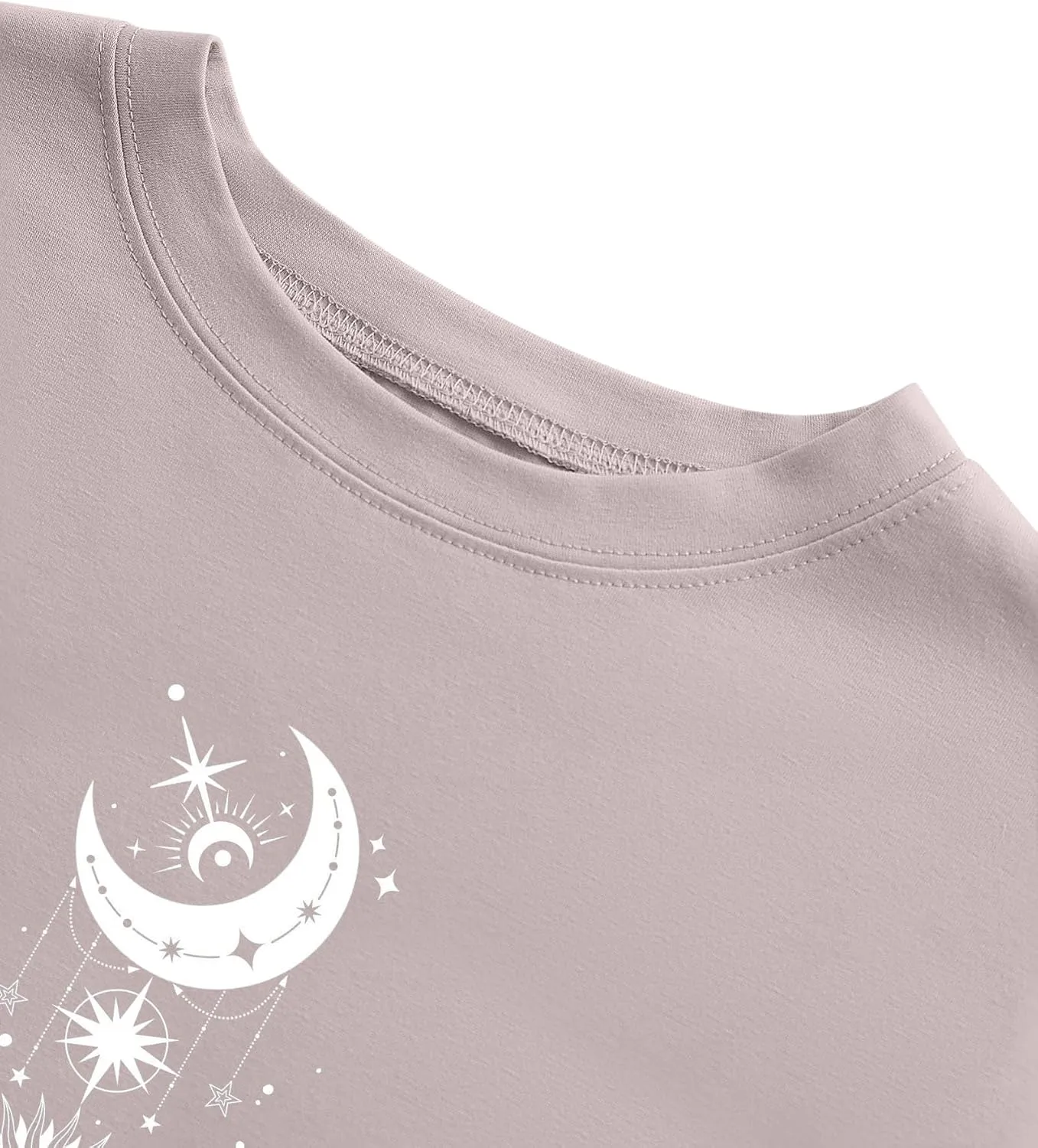Remidoo Women's Casual Oversized T Shirt Short Sleeve Graphic Tee Letter Sun Moon Shirts