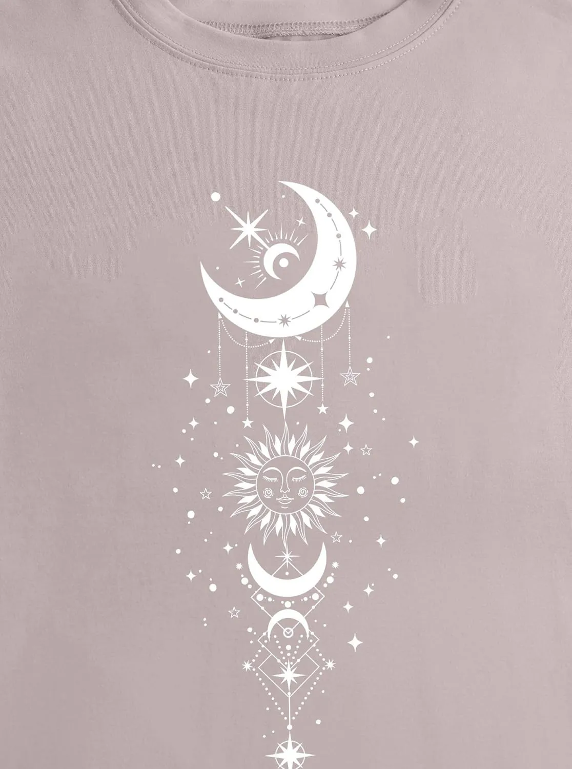 Remidoo Women's Casual Oversized T Shirt Short Sleeve Graphic Tee Letter Sun Moon Shirts