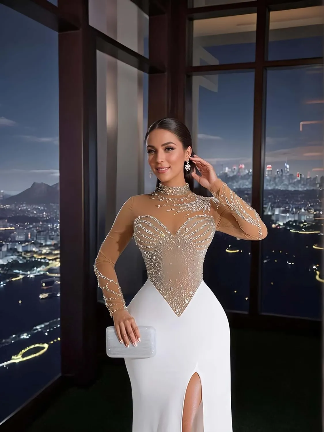 Rhinestone Embellished Formal Gowns and Evening Dresses for Women 2025