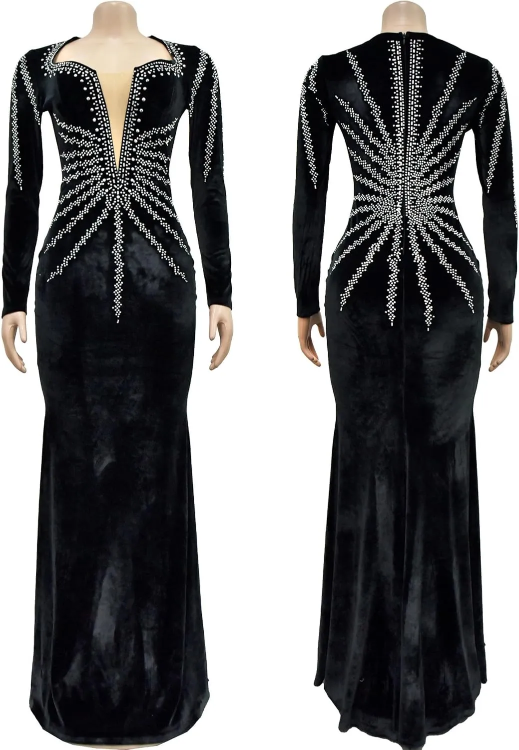 Rhinestone Embellished Formal Gowns and Evening Dresses for Women 2025
