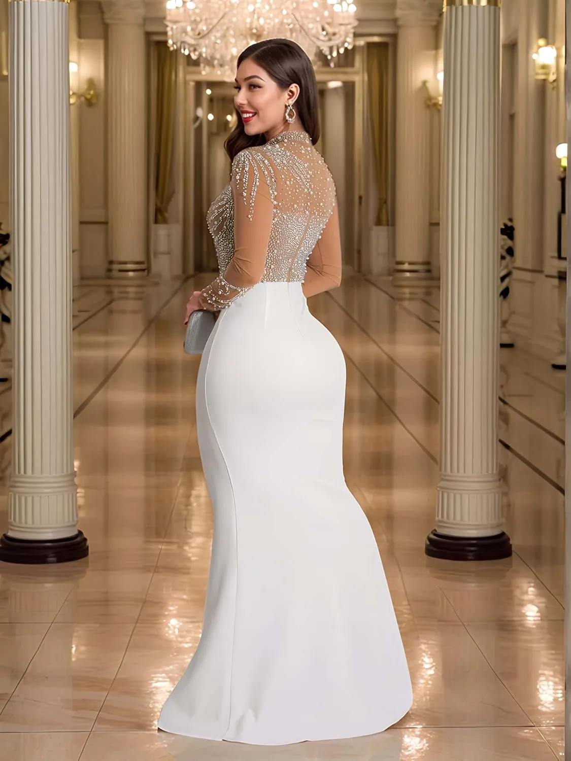 Rhinestone Embellished Formal Gowns and Evening Dresses for Women 2025