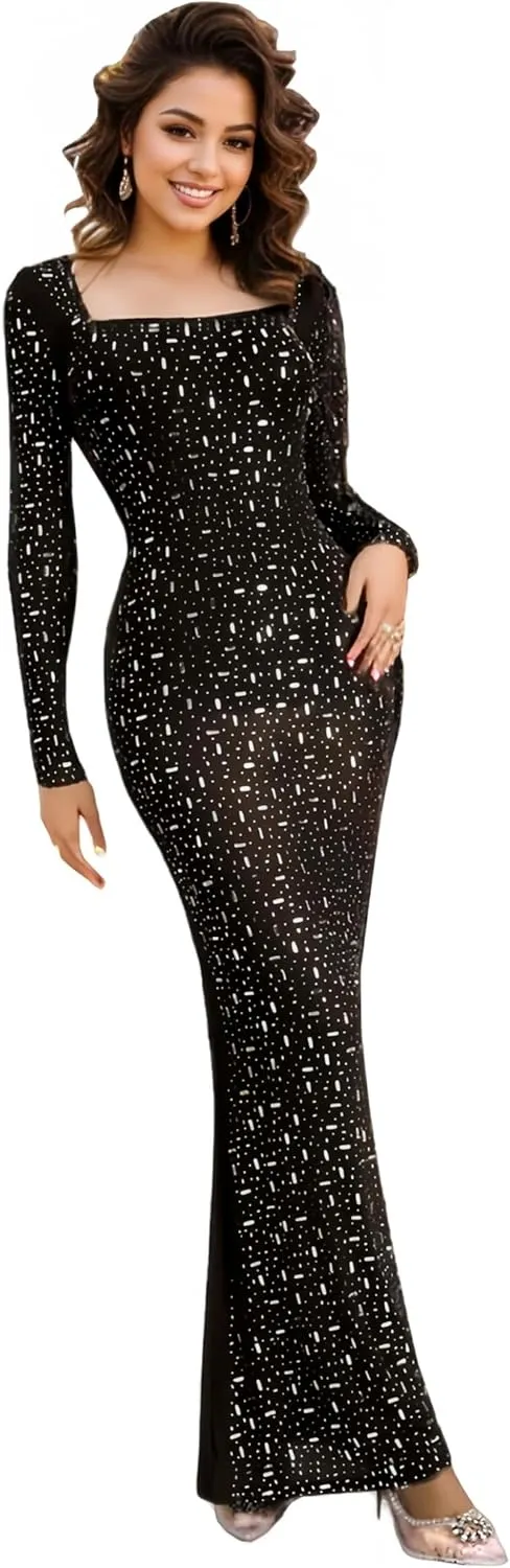 Rhinestone Embellished Formal Gowns and Evening Dresses for Women 2025