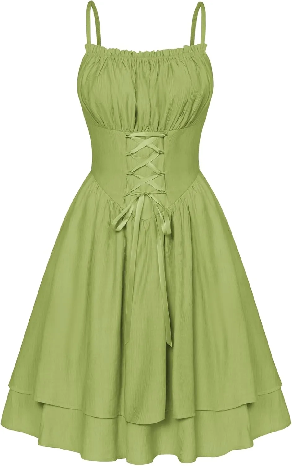 Scarlet Darkness Renaissance Dress Women Chiffon Spaghetti Strap Corset Dress