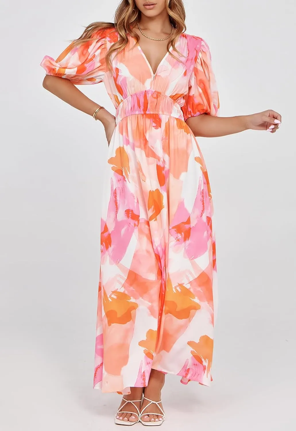 Sissyaki Women's Boho Floral Maxi Dress Summer Fall Wedding Guest Dress