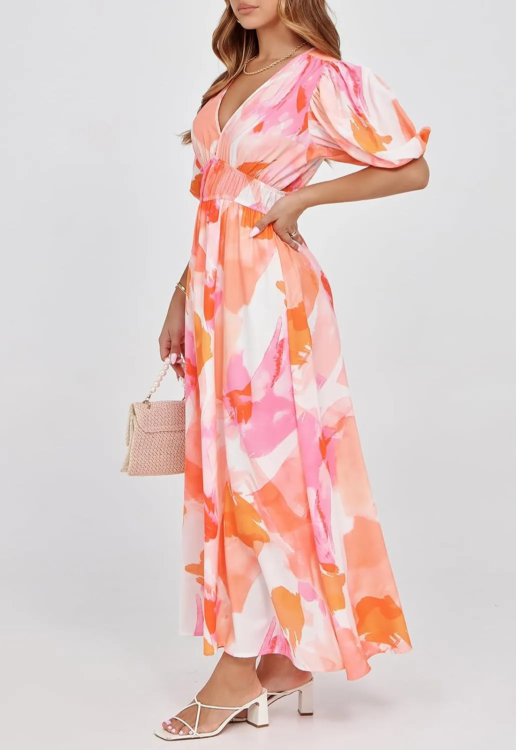 Sissyaki Women's Boho Floral Maxi Dress Summer Fall Wedding Guest Dress