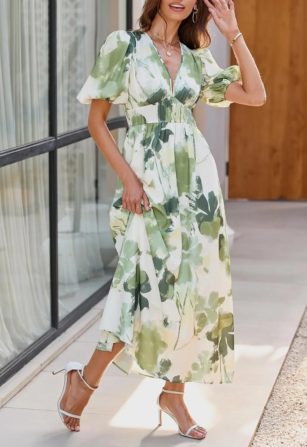Sissyaki Women's Boho Floral Maxi Dress Summer Fall Wedding Guest Dress