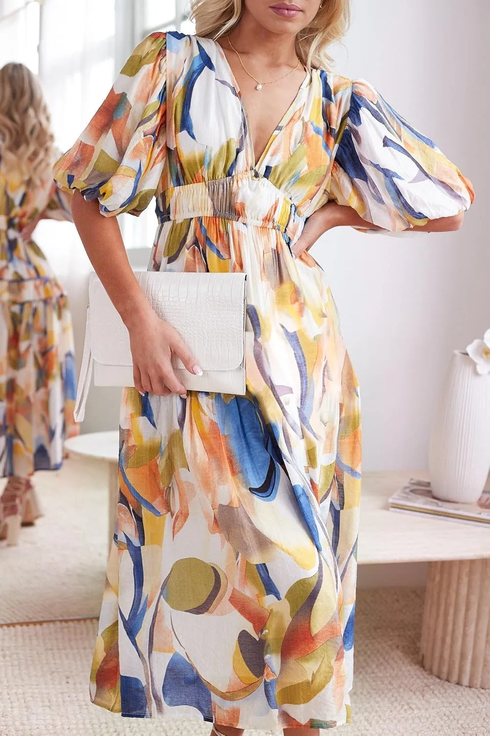 Sissyaki Women's Boho Floral Maxi Dress Summer Fall Wedding Guest Dress