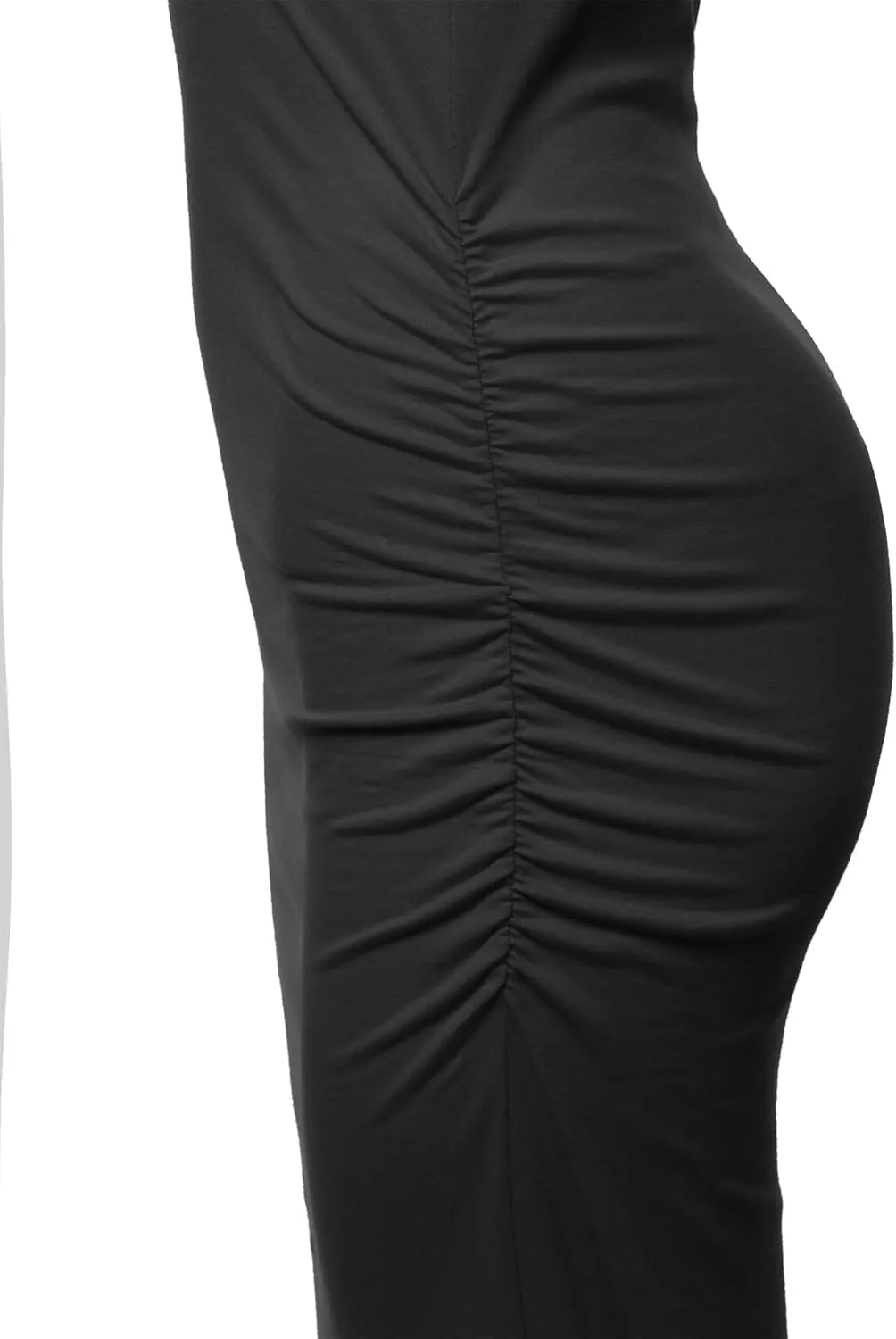 SSOULM Women's Shirring Racerback Tank Maxi Dress with Plus Size
