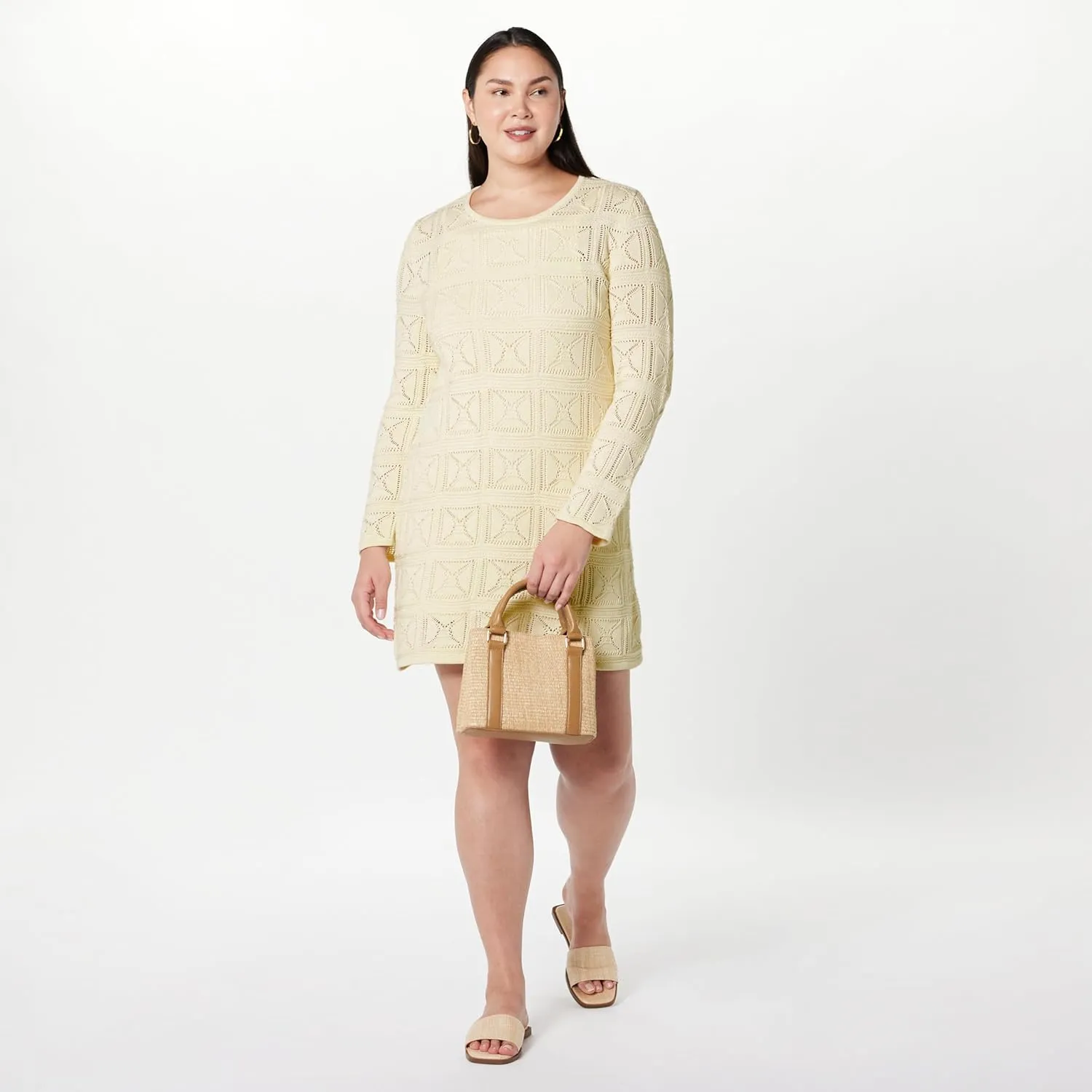 The Drop Women's Laney Crochet Micro Mini Dress