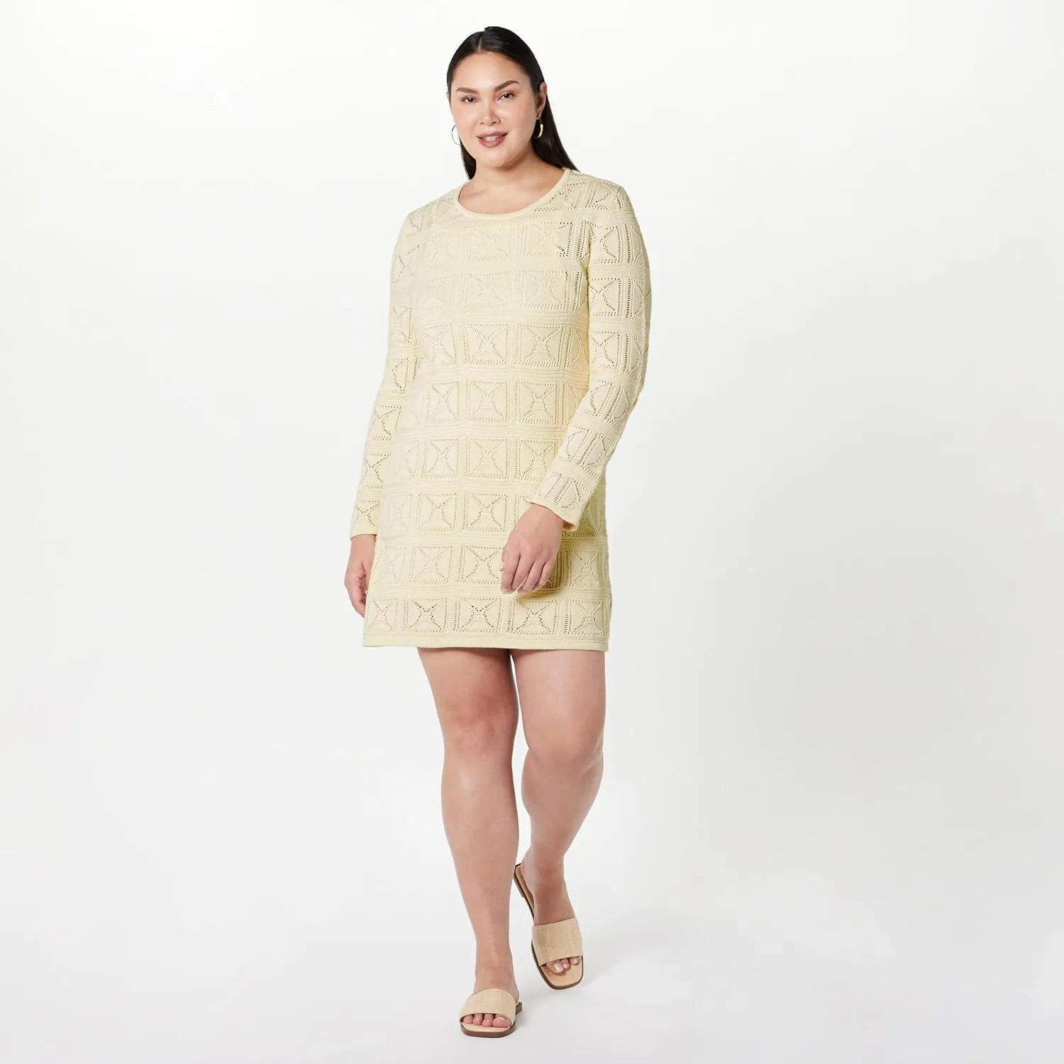 The Drop Women's Laney Crochet Micro Mini Dress
