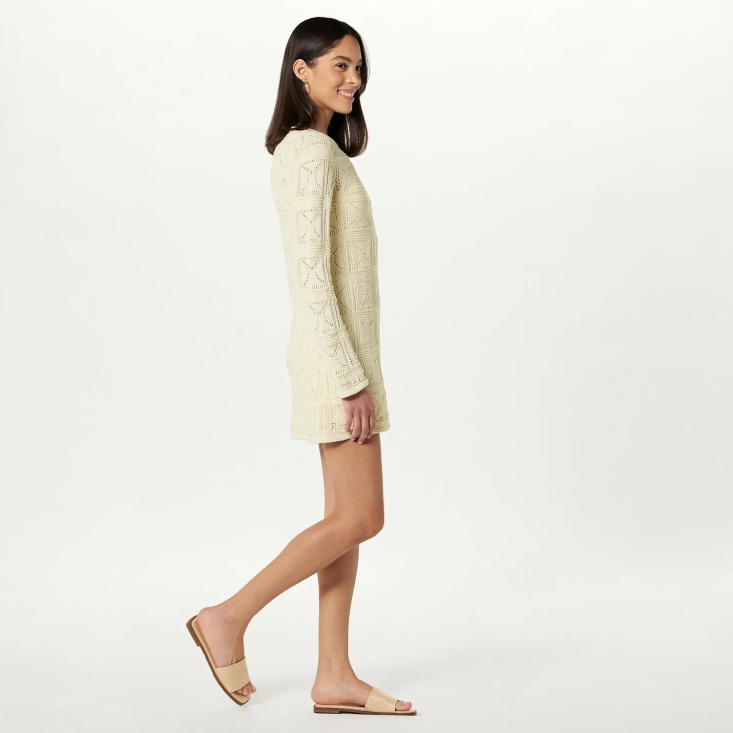 The Drop Women's Laney Crochet Micro Mini Dress