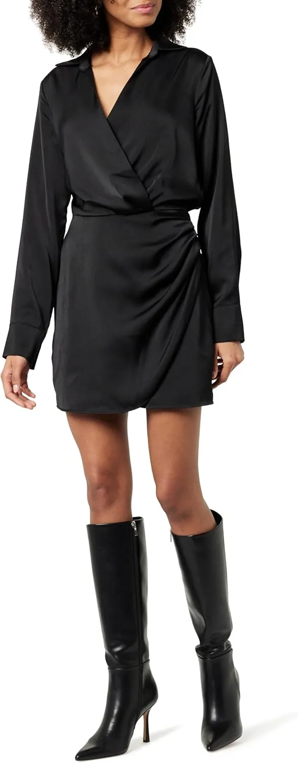 The Drop Women's Mack Silky Wrap Mini Dress