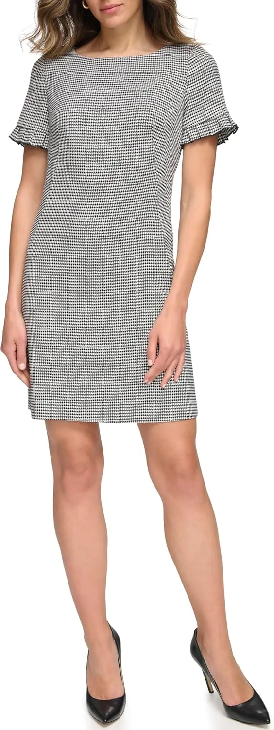 Tommy Hilfiger Women's Pleated Short Sleeve Scuba Dress