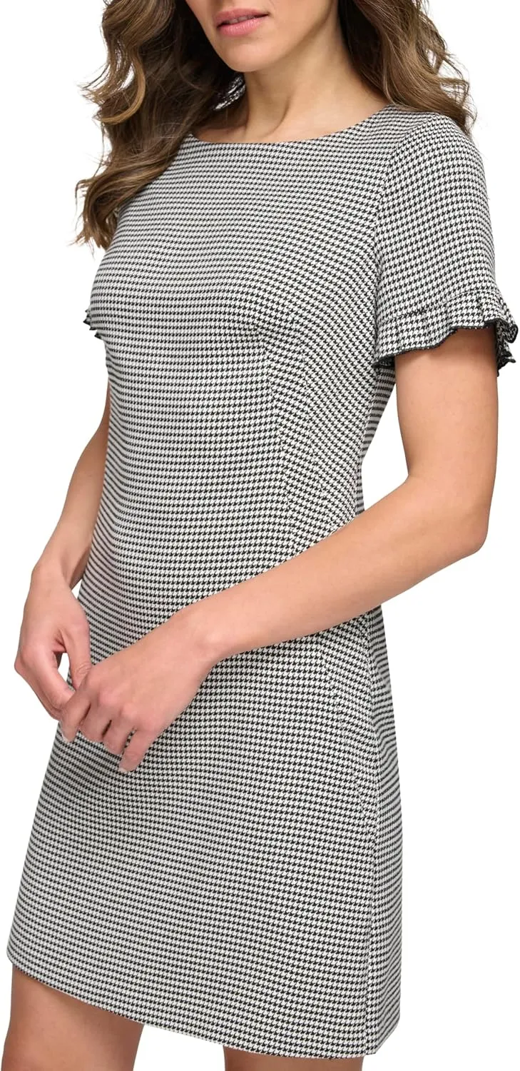 Tommy Hilfiger Women's Pleated Short Sleeve Scuba Dress