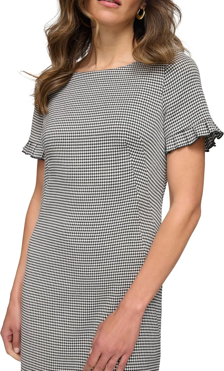 Tommy Hilfiger Women's Pleated Short Sleeve Scuba Dress