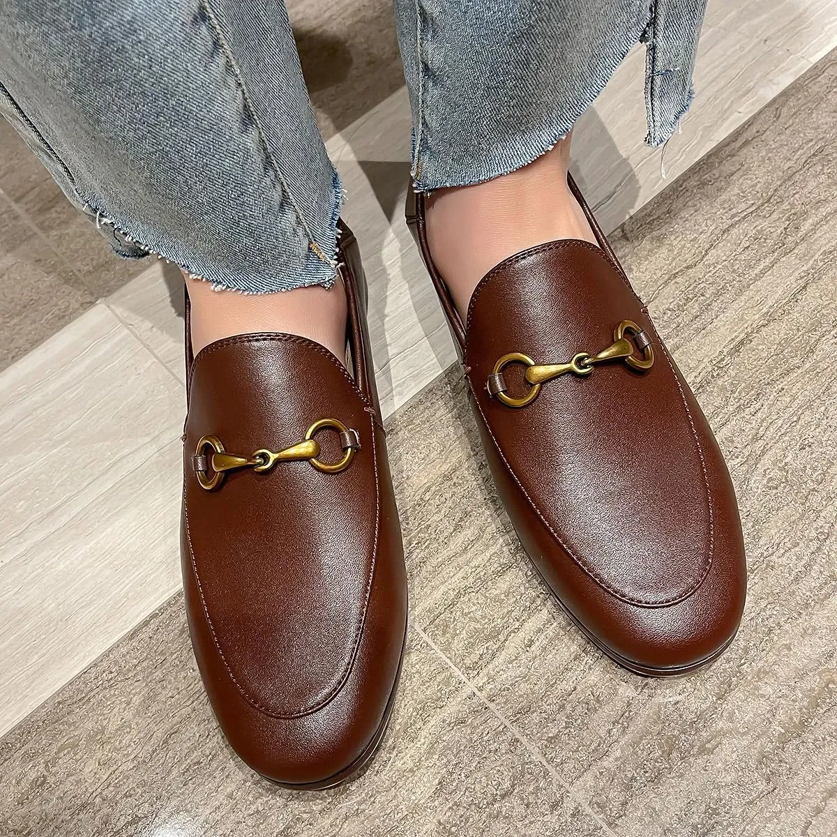 Vertundy Loafers for Womens Low Heel Flats Loafers