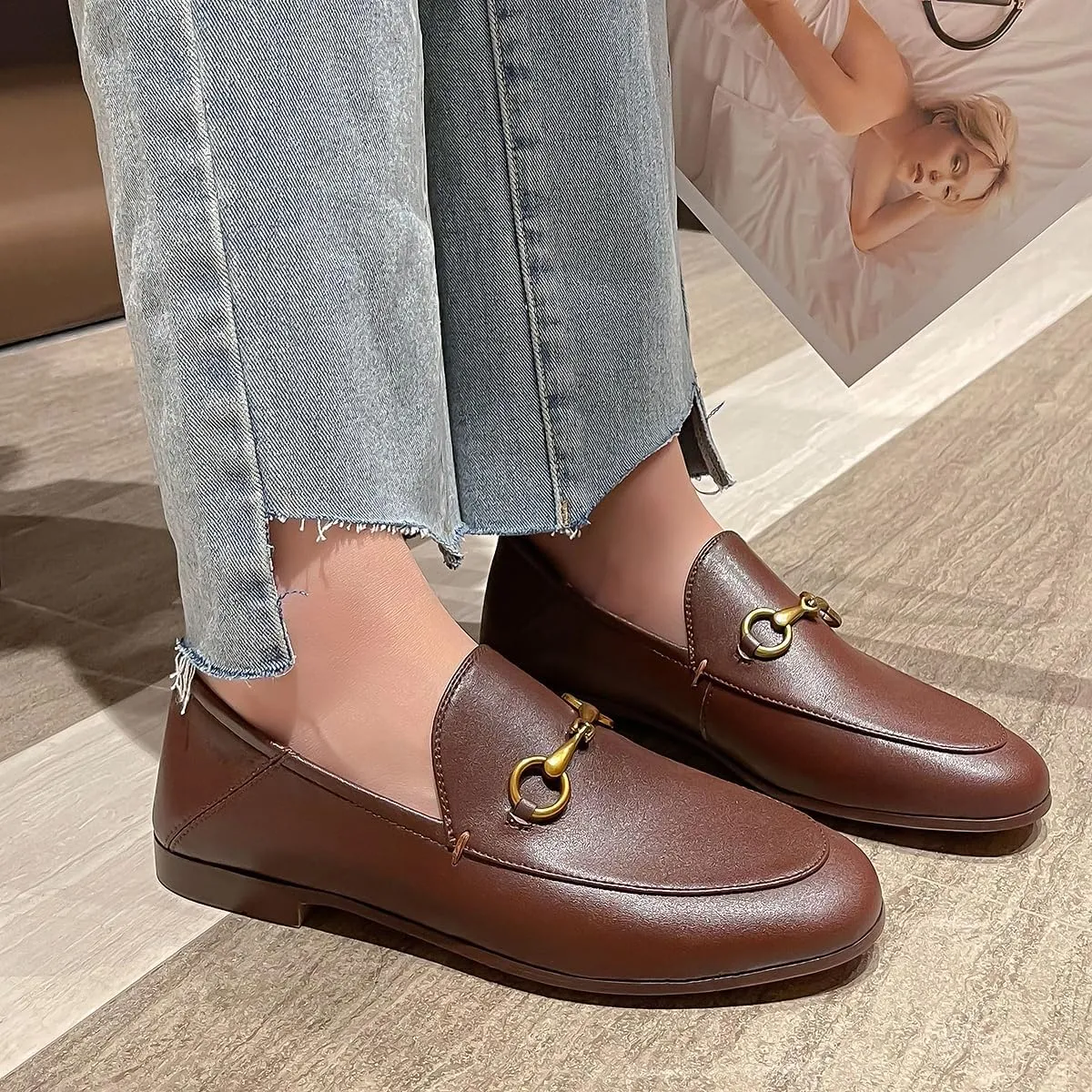 Vertundy Loafers for Womens Low Heel Flats Loafers
