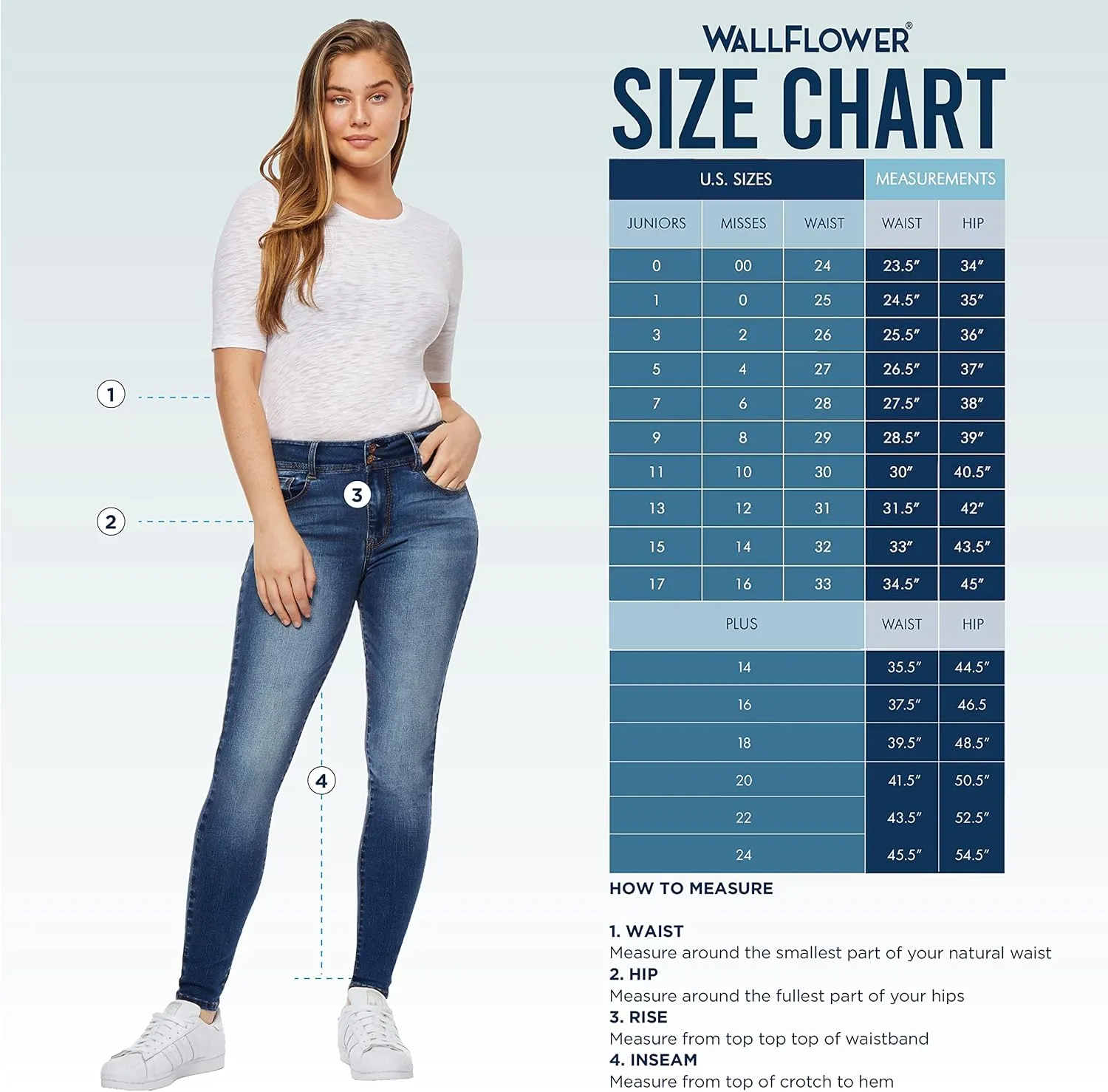 WallFlower Women's Flirty Curvy Super Flare High Rise Insta Stretch Juniors Jeans