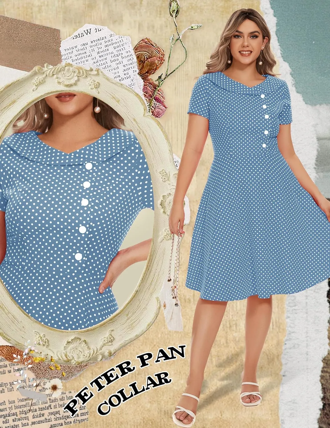 Wedtrend Women's 1950s Vintage Audrey Hepburn Style Cocktail Swing Dresses