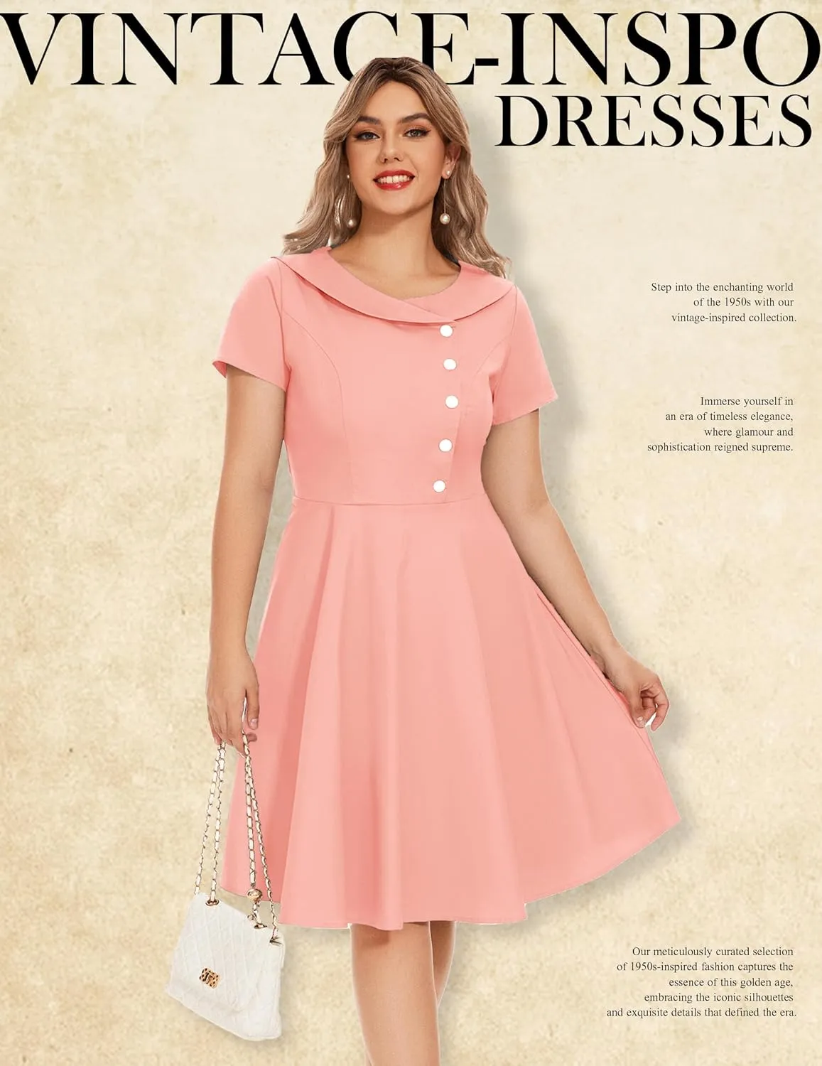 Wedtrend Women's 1950s Vintage Audrey Hepburn Style Cocktail Swing Dresses