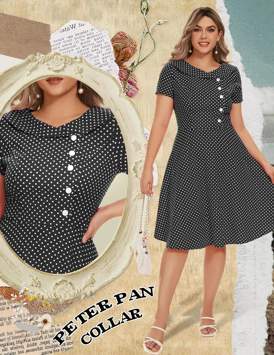 Wedtrend Women's 1950s Vintage Audrey Hepburn Style Cocktail Swing Dresses