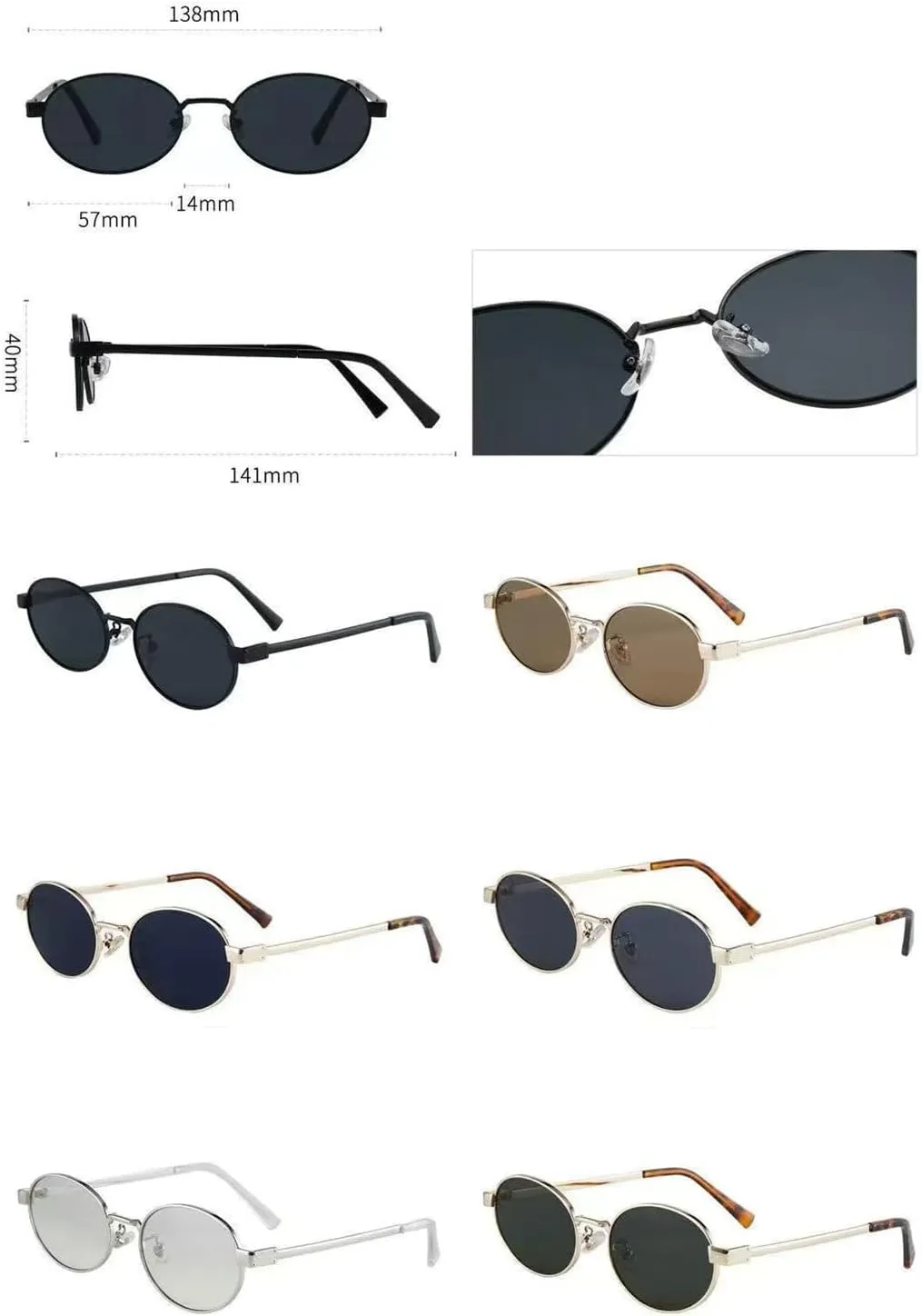 willochra Retro Oval Sunglasses for Women Men 90s Trendy Sun Glasses Classic brown tinted Shades UV400 Protection