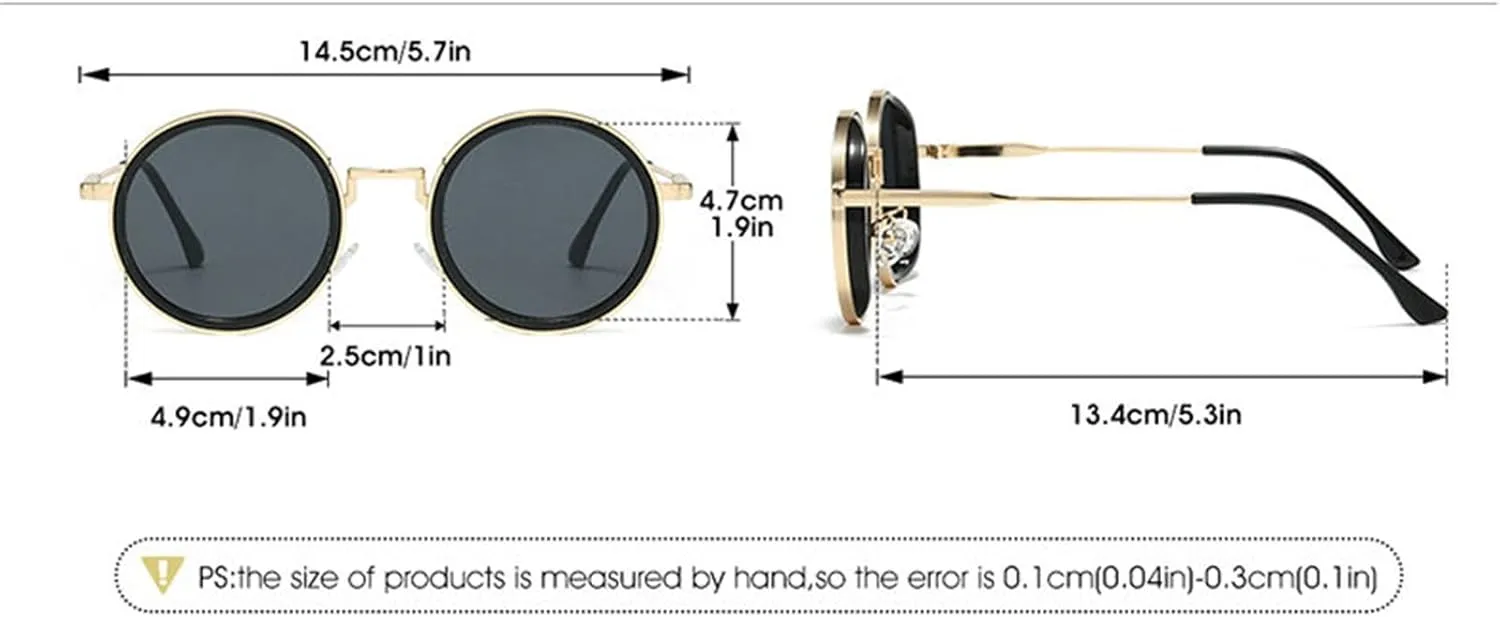 willochra Vintage Punk Sunglasses for Women Fashion 90s Small Metal Frame Gradient Hippie Sun Glasses Cute Round Sunnies