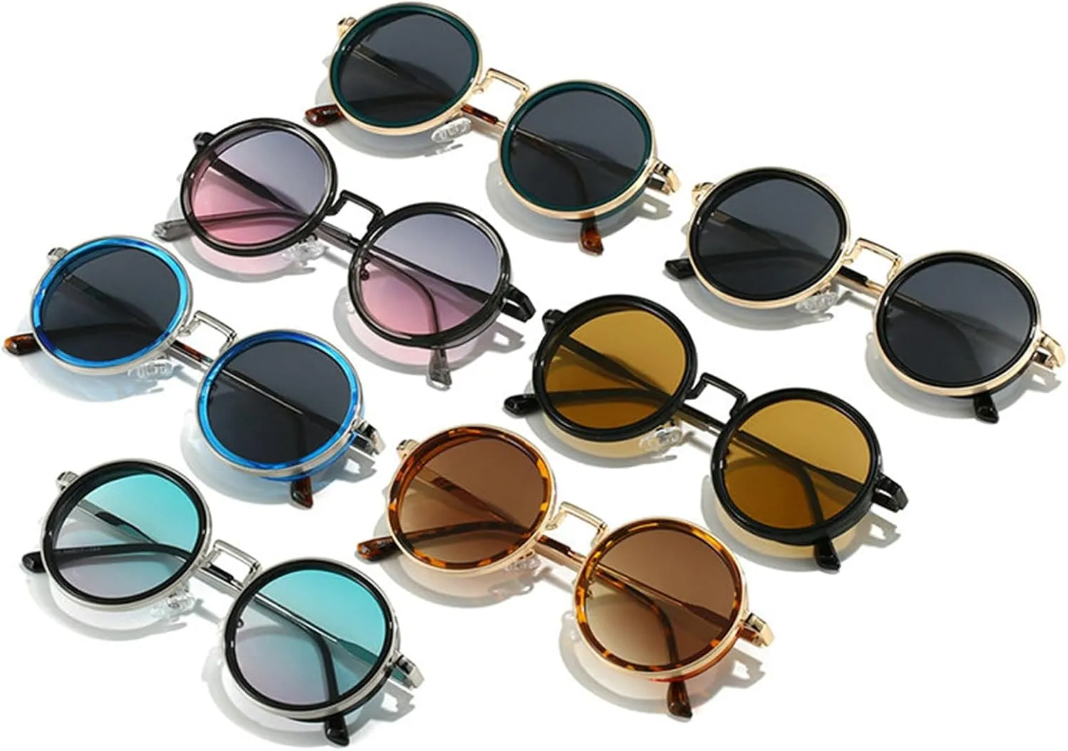 willochra Vintage Punk Sunglasses for Women Fashion 90s Small Metal Frame Gradient Hippie Sun Glasses Cute Round Sunnies