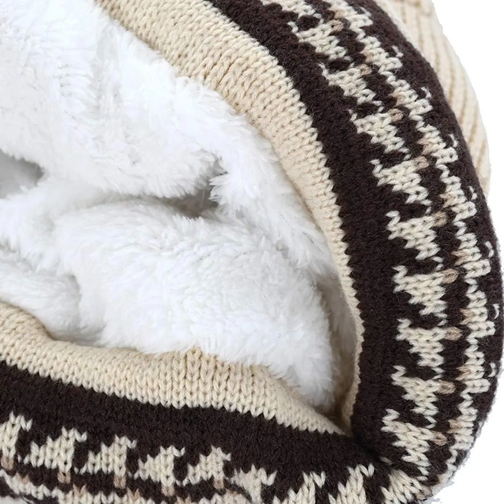 Winter Beanie Hats for Women Warm Cable Knit Beanies with Faux Fur Pompom Chunky Soft Thermal Skull Cap Ski Snow Hat