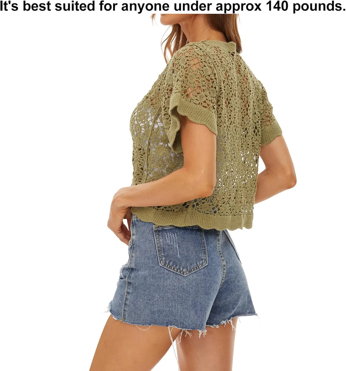 Women Cardigan Hollow Out Floral Cardigans White Crochet Shrugs