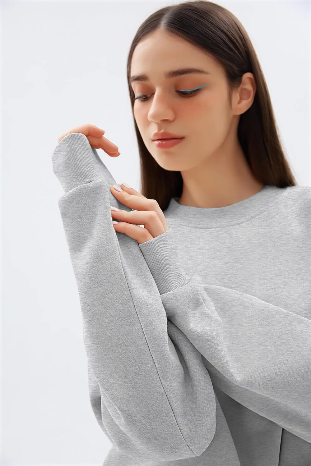 Women Cropped Sweatshirts Hoodie Pullover Long Sleeve Crop Top Spring Outfits 2025 Clothes