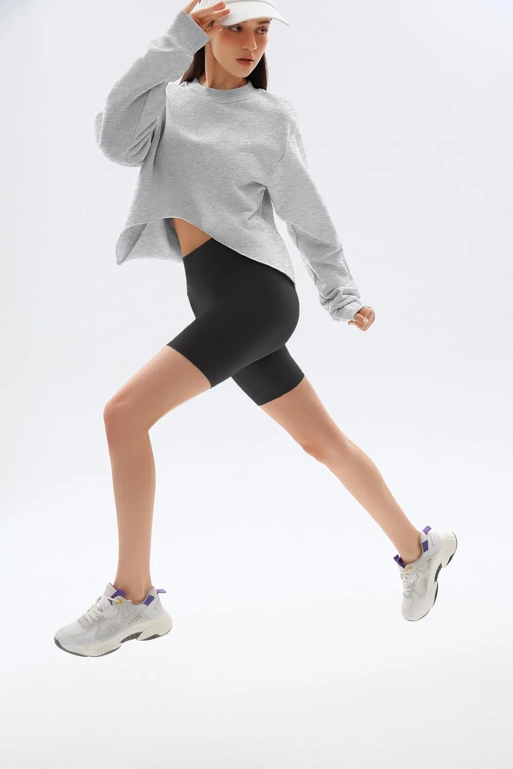 Women Cropped Sweatshirts Hoodie Pullover Long Sleeve Crop Top Spring Outfits 2025 Clothes