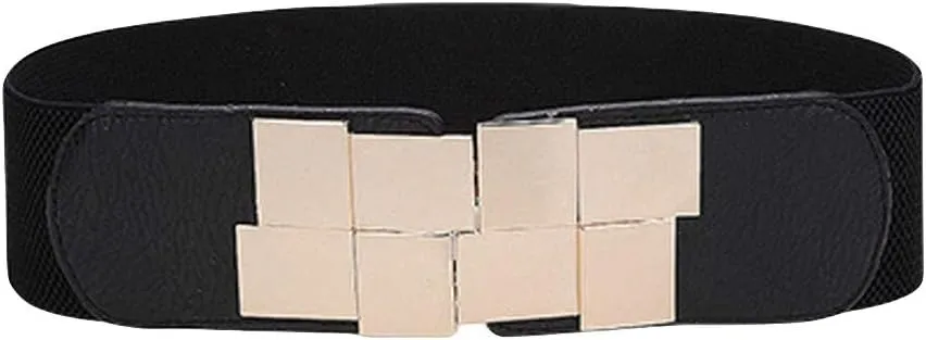 Women Stretchy Belt Wide Elastic Stretch Waist Belt Waistband for Ladies Dresses