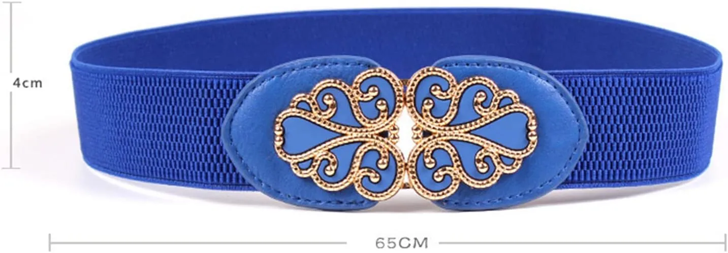 Women Wide Elastic Belt Stretch Retro Cinch Belt Adjustable Waistband for Jeans Dresses