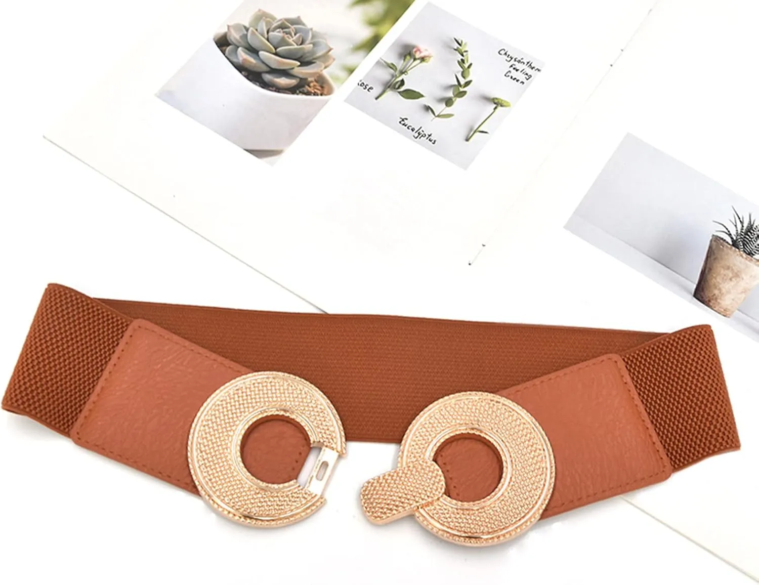 Women Wide Elastic Belt Stretch Retro Cinch Belt Waistband for Jeans Dresses