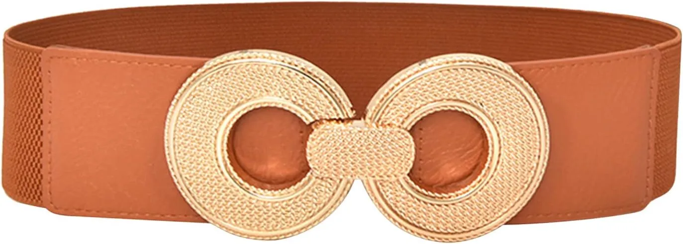 Women Wide Elastic Belt Stretch Retro Cinch Belt Waistband for Jeans Dresses