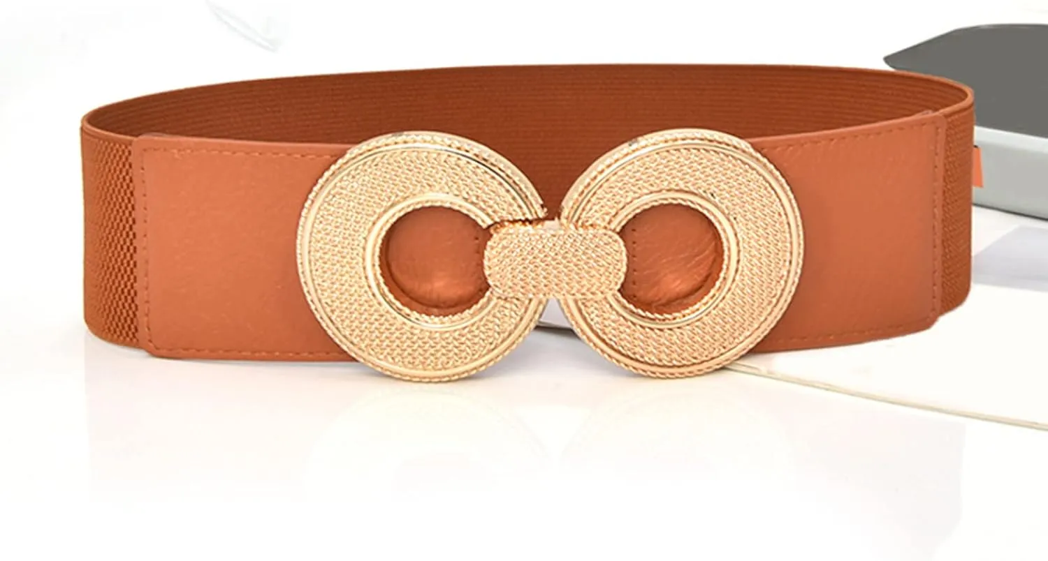 Women Wide Elastic Belt Stretch Retro Cinch Belt Waistband for Jeans Dresses