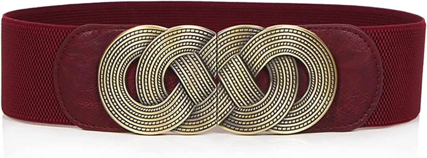 Women Wide Elastic Belt Stretch Vintage Cinch Belt Waistband For Dresses