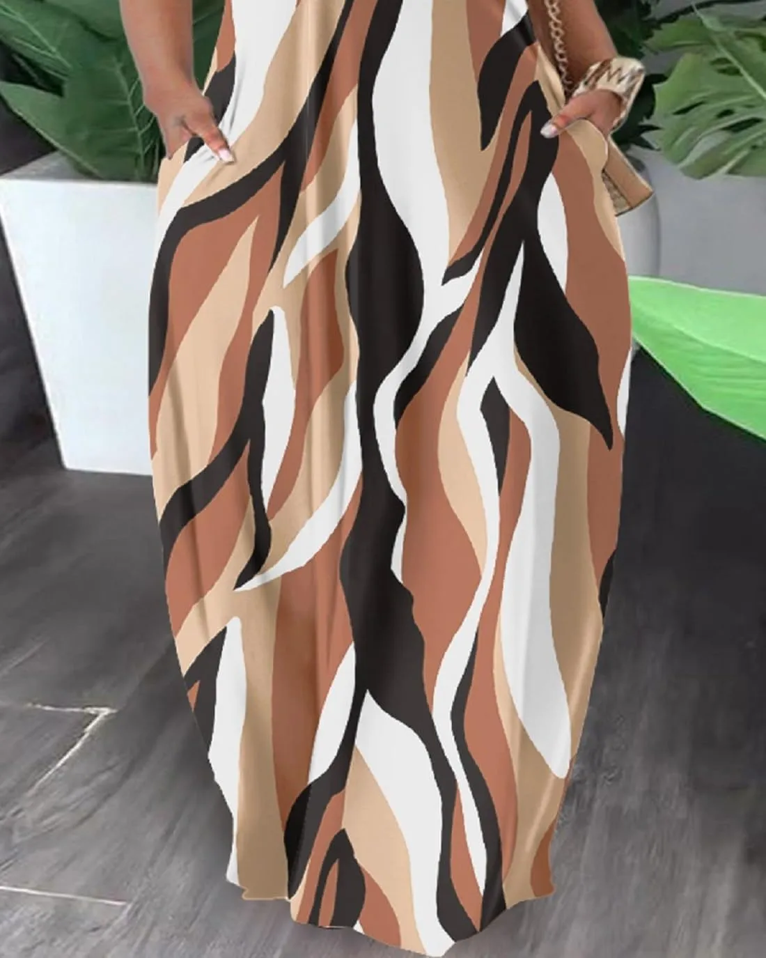 Women's 3D Print Off Shoulder Camouflage Boho Maxi Dress Summer Beach Long Dresses
