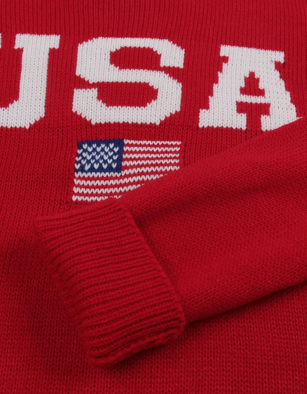 Womens American Flag Sweater Long Sleeve Crew Neck Knitted Casual Pullover Sweater