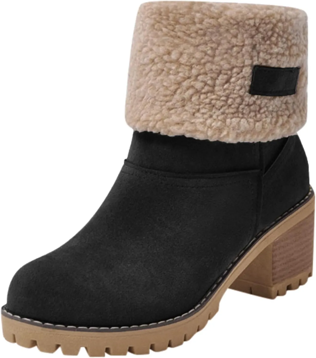 Womens Boots 2024 Winter Warm Snow Boots Ladies Casual Fashion Booties Womens Ankle Boots Womens Mid Calf Boots