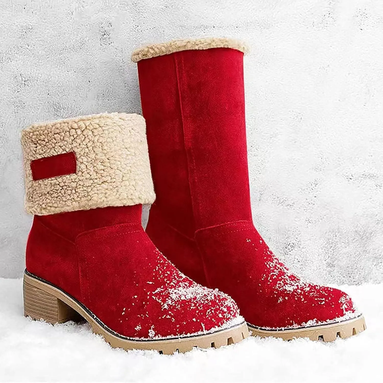 Womens Boots 2024 Winter Warm Snow Boots Ladies Casual Fashion Booties Womens Ankle Boots Womens Mid Calf Boots