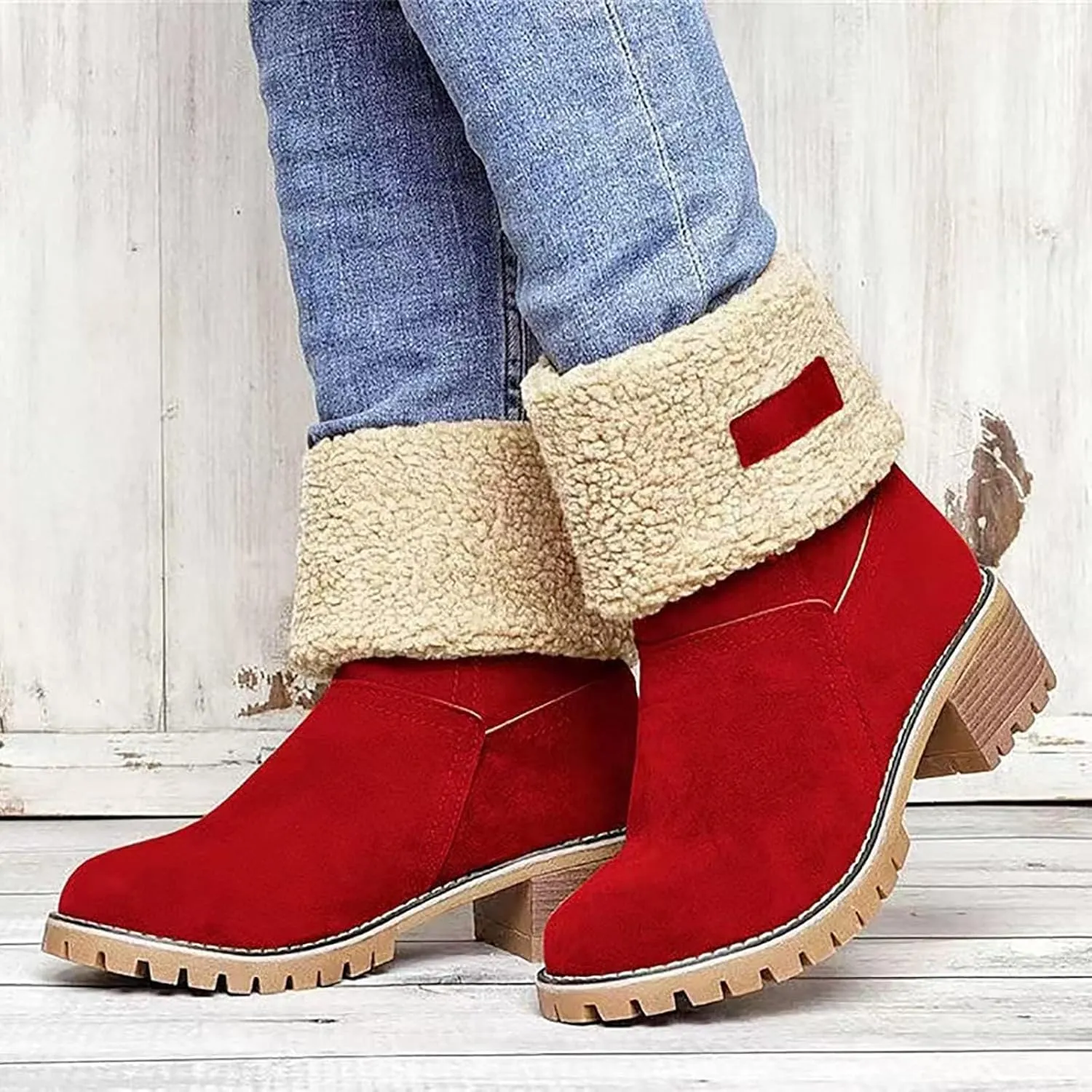 Womens Boots 2024 Winter Warm Snow Boots Ladies Casual Fashion Booties Womens Ankle Boots Womens Mid Calf Boots