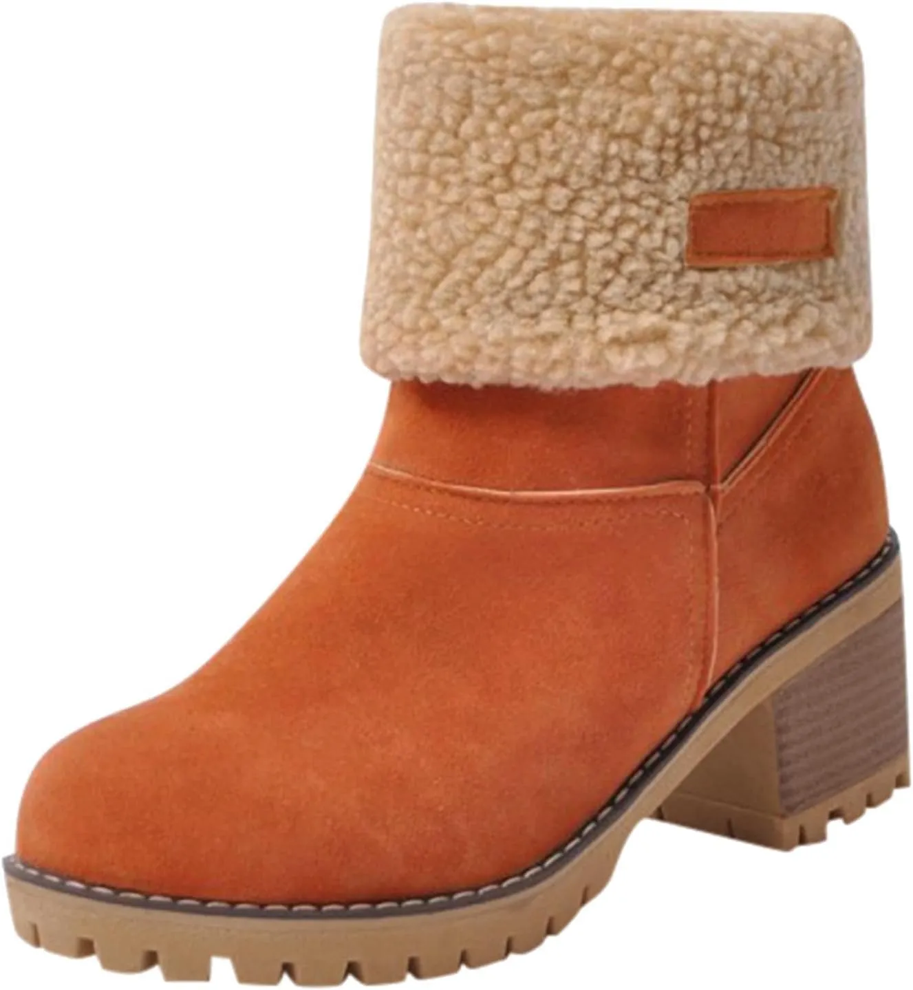 Womens Boots 2024 Winter Warm Snow Boots Ladies Casual Fashion Booties Womens Ankle Boots Womens Mid Calf Boots